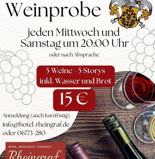 Plakat Mittelrheinweinprobe | © Hoitel Rheingraf
