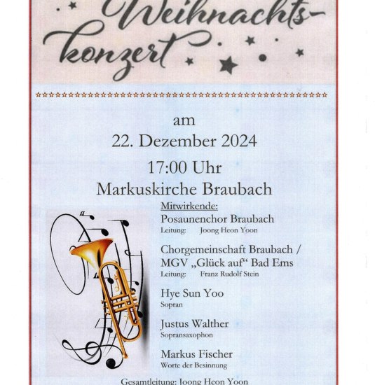 Weihnachtskonzert | © Evangelische Kirchengemeinde Braubach Weihnachtskonzert | © Evangelische Kirchengemeinde Braubach